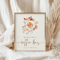 Boho Floral Bridal Shower Coffee Bar Sign