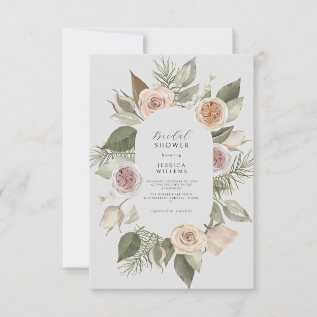 Boho Floral Bridal Shower Invitation (Front)