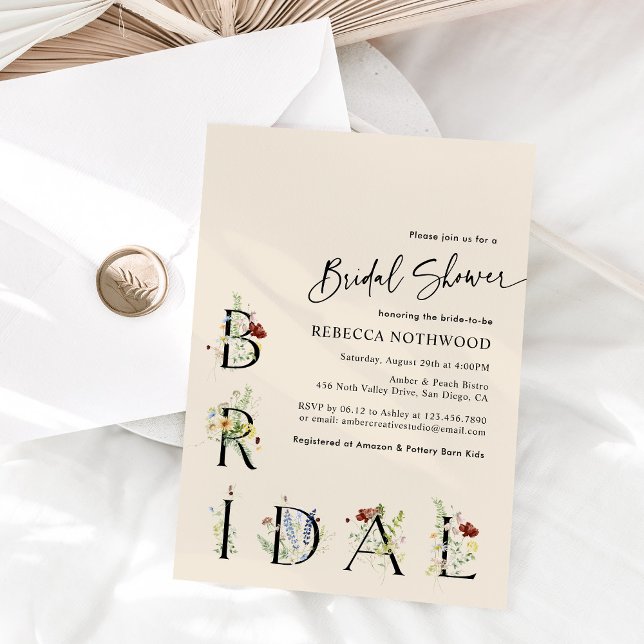 Boho Floral Bridal Shower Invitation (Creator Uploaded)