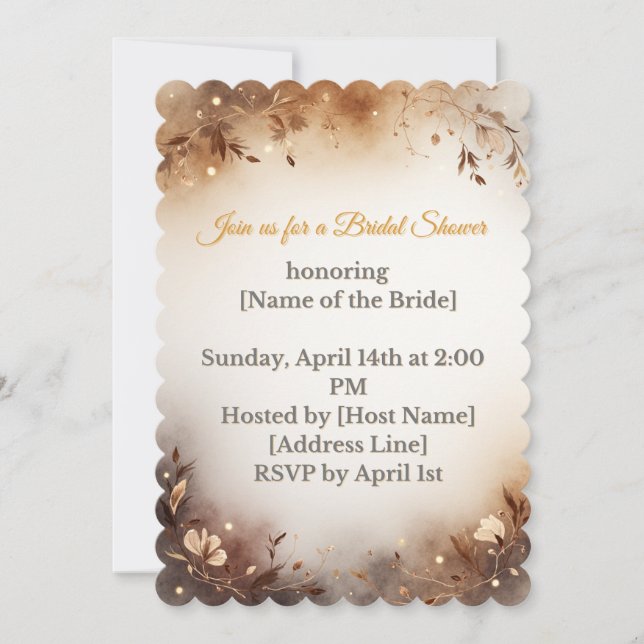 Boho Floral Bridal Shower Invitation (Front)