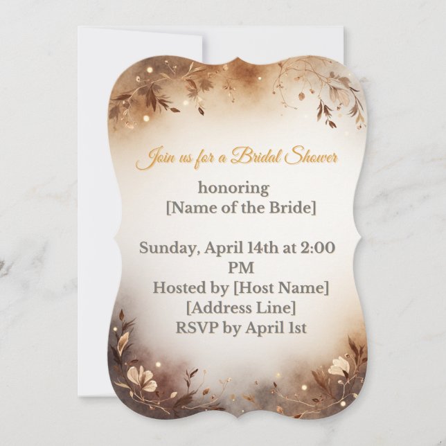 Boho Floral Bridal Shower Invitation (Front)