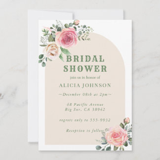 Boho Floral Bridal Shower Invitation