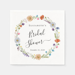 Boho Floral Bridal Shower Napkin