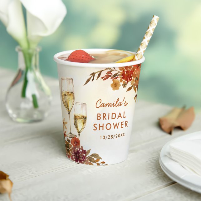 Boho Floral Bridal Shower Paper Cups (Creator Uploaded)