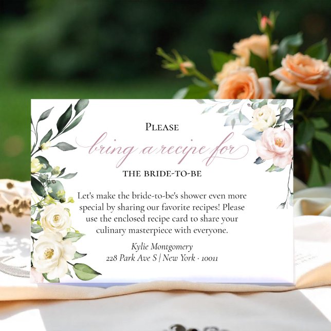 Boho Floral Bridal Shower Recipe Request Card (Creator Uploaded)