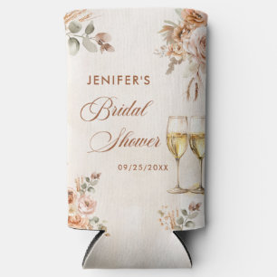 Boho Floral Bridal Shower Seltzer Can Cooler