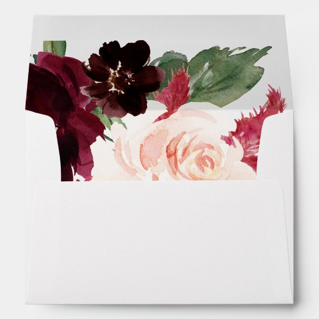 Boho Floral Burgundy Envelope (Back (Bottom))