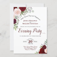 Boho Floral Burgundy Red & Pink Evening Party