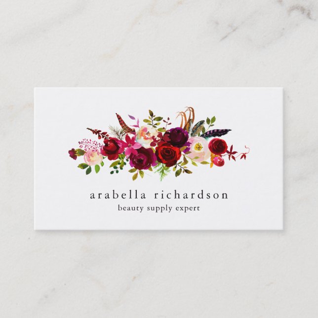Boho Floral Business Card (Front)