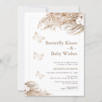 Boho Floral Butterfly Kisses Baby Shower