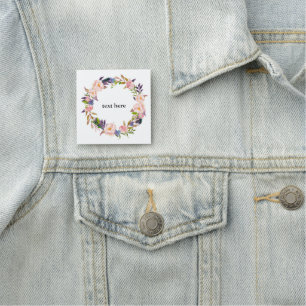 boho floral Classic Name Tag
