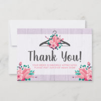 Boho Floral Clothes Hanger Boutique Thank You