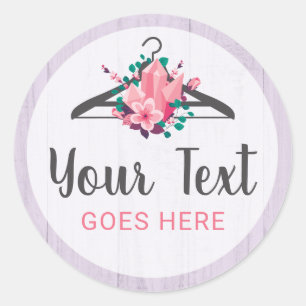 Boho Floral Clothes Hanger Closet Fashion Boutique Classic Round Sticker