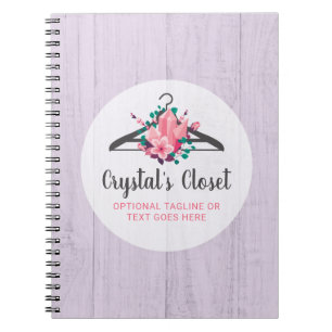 Boho Floral Clothes Hanger Closet Fashion Boutique Notebook