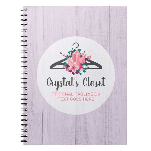 Boho Floral Clothes Hanger Closet Fashion Boutique Notebook (Front)