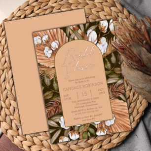 Boho Floral Cotton   Dried Grasses Bridal Shower