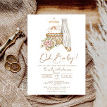 Boho Floral Crib Bassinet Nursery Baby Shower  Invitation<br><div class="desc">Boho Floral Crib Bassinet Nursery Baby Shower  Invitation</div>