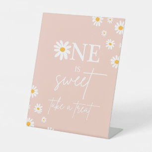 Boho Floral Daisy Groovy Birthday Party Favour Pedestal Sign