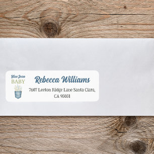 Boho Floral Denim Pocket Blue Jean Baby Shower