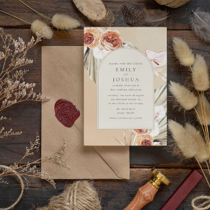 Boho Floral Digital Autumn Wedding Invitation