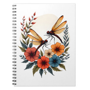 Boho Floral Dragonfly Notebook