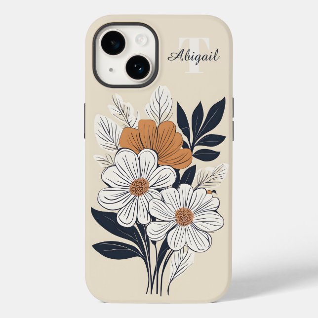 Boho Floral Drawing Case-Mate iPhone Case (Back)