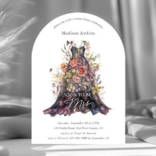 Boho Floral Dress Soon To Be Mrs Bridal Shower Invitation