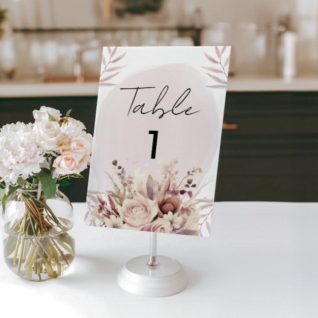 Boho Floral Dusty Rose Watercolor Card (Creator Uploaded)