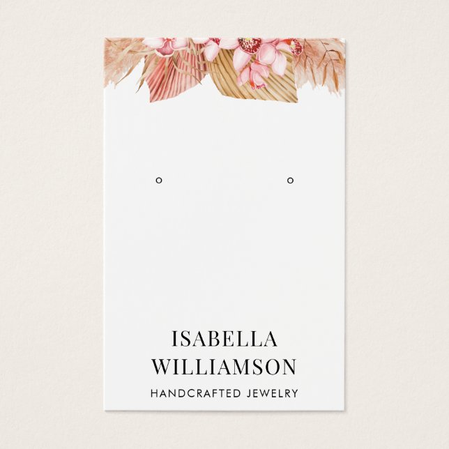 Boho Floral Earring Jewellery Display Card (Front)