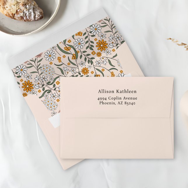 Boho Floral Earth Tones Botanical Bridal Shower  Envelope (Creator Uploaded)