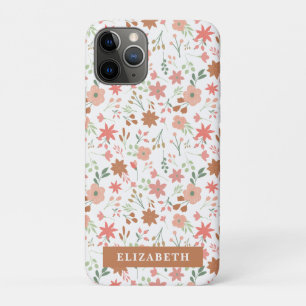 Boho Floral Earth Tones Custom Flowers iPhone 11 Pro Case