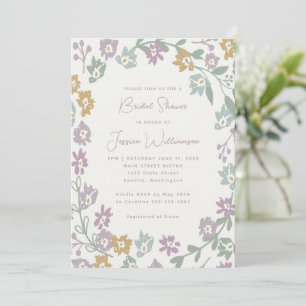 Boho Floral Earthy Pastel Aesthetic Bridal Shower Invitation