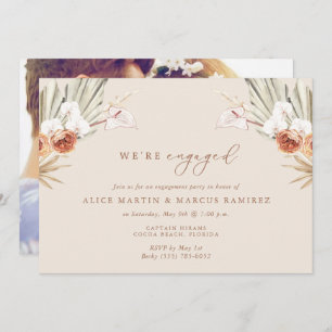 Boho Floral Elegant Engagement Party Invitation