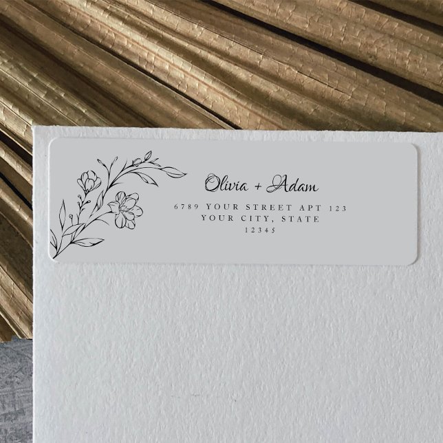 Boho Floral Elegant Wedding Return Address (Creator Uploaded)
