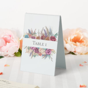 Boho Floral Elegant Wedding Table Sign
