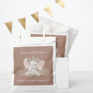 Boho Floral Elephant Girl Baby Shower Thank You Favour Bags