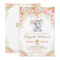 Boho Floral Elephant Invitation Pink Baby Shower