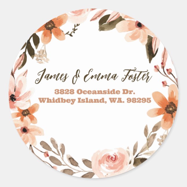Boho Floral Envelope Address Seal (Front)