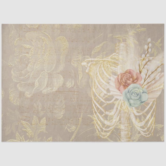 Boho Floral Ephemera Design Series #11 Tissue Paper (Front)