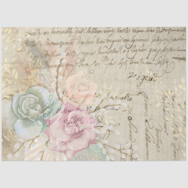 Boho Floral Ephemera Design Series #4 Tissue Paper (Front)