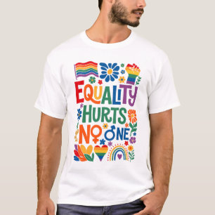 Boho Floral Equality Hurts No One Support LGBTQ Pr T-Shirt