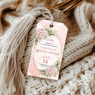 Boho Floral Eucalyptus Gift Tag in Blush Pink