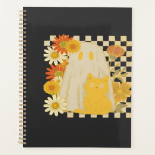 Boho Floral Fall Ghost and Black Cat Halloween Fal Planner