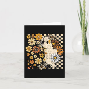 Boho Floral Fall Ghost Thanksgiving Autumn Vibes H Card