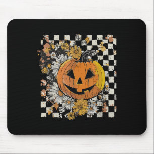Boho Floral Fall Pumpkin Autumn Thanksgiving Cosy Mouse Mat