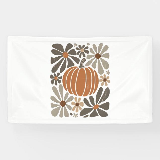Boho Floral Fall Pumpkin Season Banner (Horizontal)