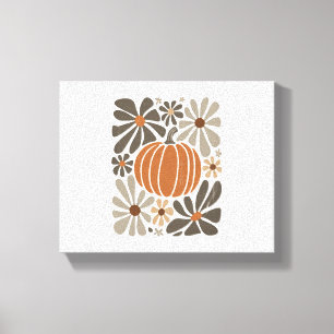Boho Floral Fall Pumpkin Season Canvas Print