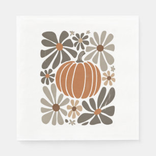 Boho Floral Fall Pumpkin Season Napkin