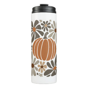 Boho Floral Fall Pumpkin Season Thermal Tumbler
