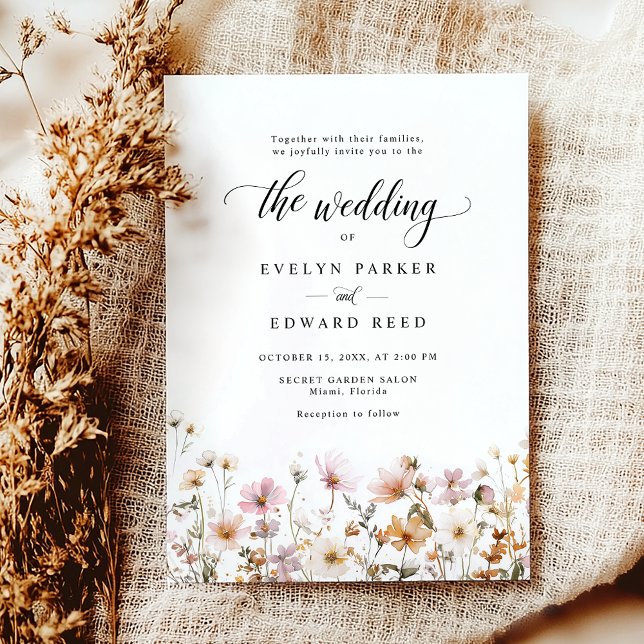Boho Floral Fall Wedding  Invitation (Creator Uploaded)
